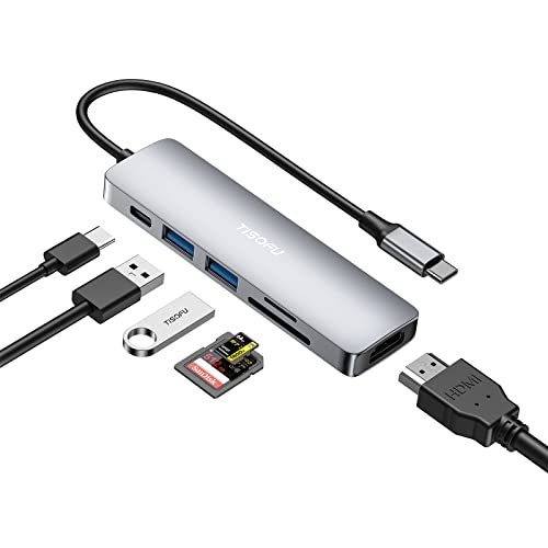 USB C Hub MacBook HDMI Adapter - 7in1 Docking Station USB C Dongle Dock USB C Hub MultiPort Adapter for Mac Pro Air iPad Type C (HDMI USB3.0 USBC 100W Port)