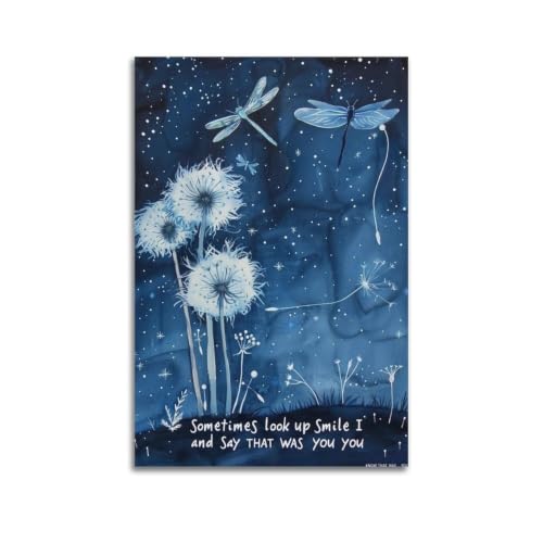Affiche Midnight Dragonfly Memory 02 sur toile d'art haut de gamme vintage pour salon 60x90cm