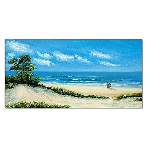 Décoration tableau en verre mer et plage format horizontal pour mur de chambre
