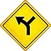 SMART BLONDE Slight Left and Side Road Novelty Metal Crossing Sign CX-599