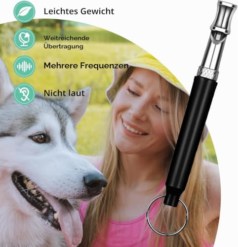 Bipl 3 Stück Hundepfeife Rückruf, Hundepfeife Hochfrequenz Lautlos, Metall