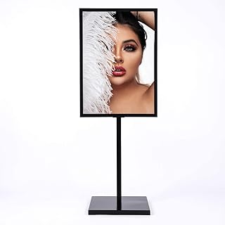 STAND-HOO Pedestal Poster Stand Plug-In Frame Store Sign Holder W/Heavy Square Steel Baseï¼ŒSuitable For Signs That Are 16.5