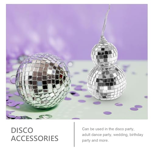 Bola espejada colgante de vidrio para decoración de fiestas, bodas, Navidad y fondos fotográficos - Plata miniatura 4