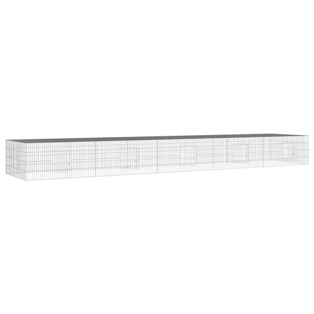 vidaXL Gabbia per conigli a 5 pannelli, per piccoli animali, recinto per conigli, recinto per animali domestici, con porta, 541 x 109 x 54 cm, ferro zincato