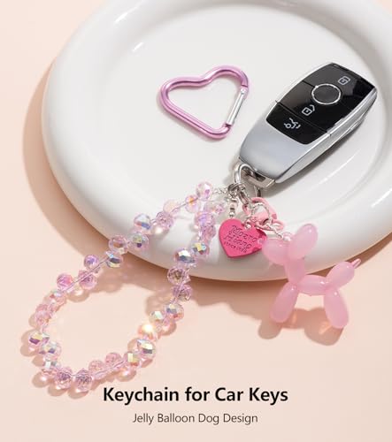 Bag Charms Balloon Dog Keychains for Women Cute Bling Keychain Wristlet, Girly Key Chain Accessories for Handbag Purse2