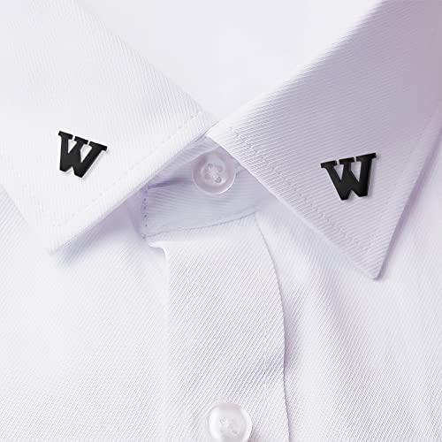Image of HONEY BEAR Initial Alphabet Letter Lapel Pins Collar Badge Brooches for Mens /Womens Shirt Dress Decoration Black