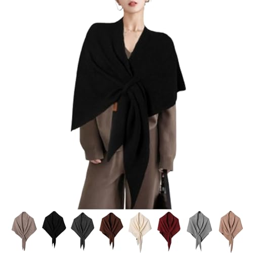 Women's Solid Color Shawl Wraps Women Knitted Shawls and Wraps Cardigan Cape Wool Cashmere Shoulder Top Sweater Shawl Scarf - Main Image