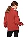 Cable Stitch Women's Pleated-Sleeve Sweater - Mock Neck Puff Blouson Long Sleeve Drop Shoulder Solid Color Pullover Top (X-Small, Rust)