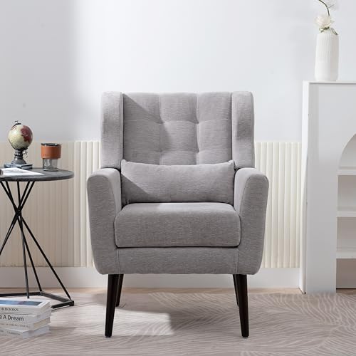 Sillón Moderno Chenille Plegable Gris miniatura 1