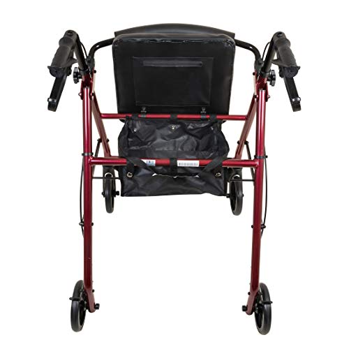 image for Roscoe Medical ProBasics Aluminum Rollator Walker with Seat - Rolling 
