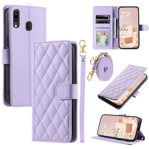 Étui Samsung Galaxy A40 antichoc avec porte-carte et fermeture magnétique violet