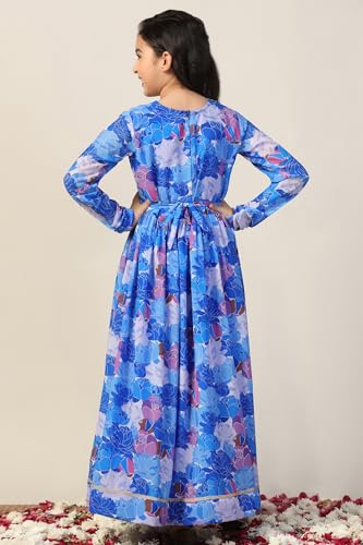 Image of Fashion Dream Girls Floral Georgette Fit & Flare Ethnic Dress|Birthday Maxi for Kids