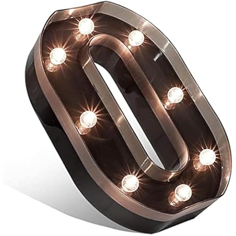 Glintee Led Letters Numbers Lights 26 Alphabet & Arabic Numerals 0-9 Black Decorative Marquee Lamps for Events Wedding Party Birthday Home Bar Decorative -0 Cover