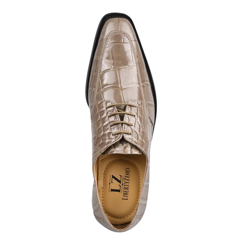 Image of LIBERTYZENO Mens Animal Print & Plain Genuine Leather Adults Lace Up Oxford Dress Shoes for Easter Gift