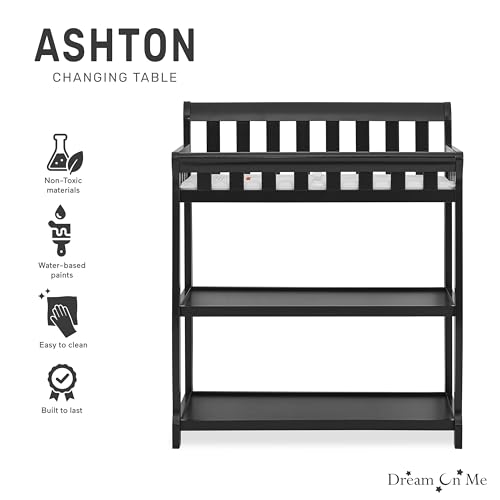 Image of Dream On Me Ashton Changing Table, Black , 34x20x40 Inch (Pack of 1)