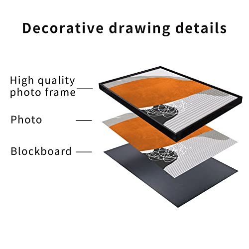 Black Frame Abstract Bright Style Wall Art 3-Piece Set Of Famous Paintings Posters Prints Minimalism Natural Fusion Living Room Bedroom Bathroom Office Wall Art Deco Large Size 24 "X 32" (Yellow, 24 "X 32") #TOP4