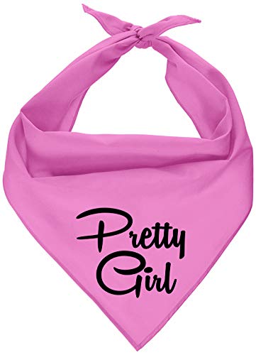 Parisian Pet Fashionable Dog Bandana  Pretty Girl Printed Tie-On Neck Kerchief for Female Dogs and Cats  Size Medium