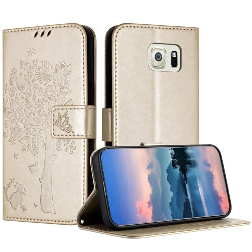 JayModCase Custodia per Samsung Galaxy S6 Edge, Flip Portafoglio Pelle