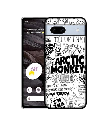 Image of Arctic Monkeys Pattern Design Premium 2D Printed Metal Back Case Cover for Google Pixel 7A 5G, Multicolor