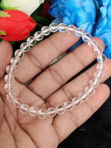 WORLD WIDE GEMS WWG Satyaloka Azeztulite 12mm rondelle faceted 7inch Natural Gemstones Beaded Bracelets for Men Women Healing Crystal Stretch Beaded Bracelet Unisex