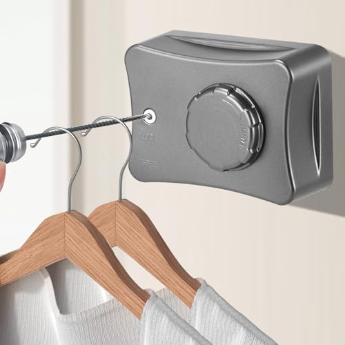 室内物干しワイヤー 洗濯物干しワイヤー 乾燥ラック 耐荷重20kg ワイヤー全長5.1M 伸縮式物干しロープ 内蔵タイプ ステンレス 部屋壁掛け 自由伸縮可能 自動卷き取り式 室内物干し 隠し物干し用ロープ 防水防錆 壁付 梅雨対策 省スペース収納 室内屋