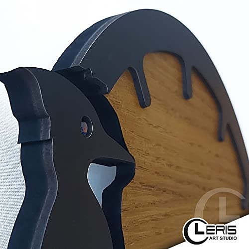 Cleris Art Studio Wooden Woodpecker Wall Clock, Oak Veneer Wood Panel Wooden Wall Clock, Modern Home Decor, Living Room Decor Wall Clock, Kitchen Wall Clock #TOP1