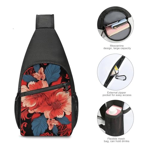 Bolso bandolera floral ligero para senderismo y viaje miniatura 5