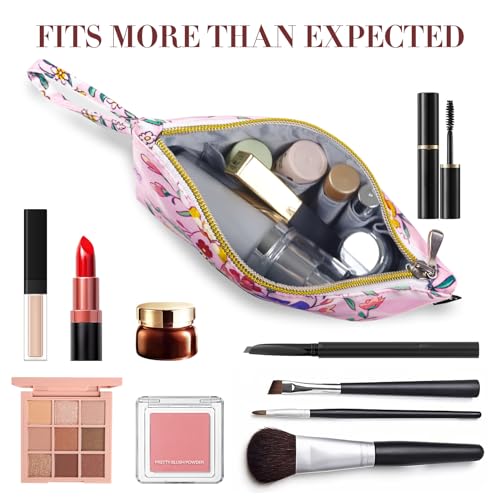 Image of Gloppie Make Up Bags for Women Small Makeup Bag for Purse Cosmetic Bag Pink