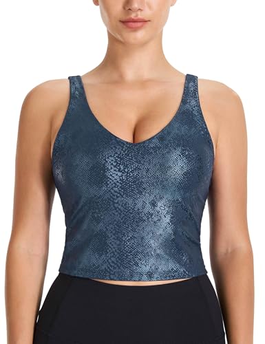 Image of THE GYM PEOPLE Womens' Sports Bra Longline Wirefree Padded with Medium Support