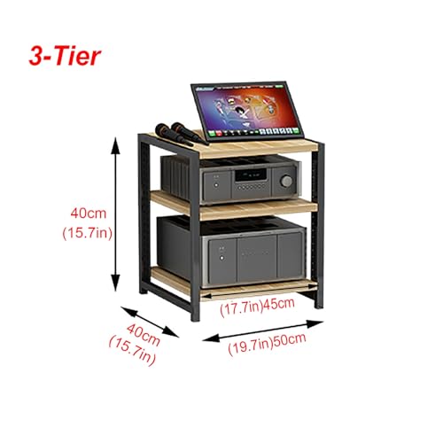 XingLi 3-Tier Audio Video Components Cabinet, Audio Rack, Media Stand, Corner TV Stand, HiFi Racks and Stands,Perfect for Home/Office/DJ/Theater?Easy to Install (Size : D)