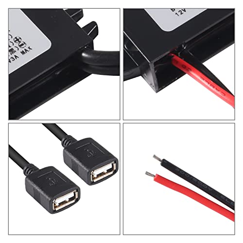 Image of 2Pcs DC Converter Module Voltage 12V to 5V 3A 15W USB Converter Buck Regulator Step Down Car Power Converter with Double USB Interface Output Power Adapter