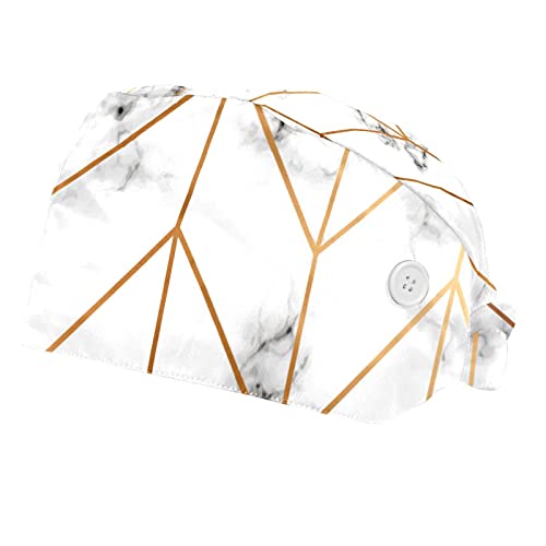 Bonnet de travail unisexe avec bouton et bandeau réglable vert foncé x2