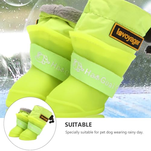 POPETPOP Doggy Shoes 4 Pcs waterproof pet s pet shoes dog rain footwear dog paw rain protector dogs shoes dog in s dog rain foot shoes dog s cat shoes Silica gel - Image 4