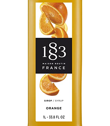 Image of 1883 Orange Syrup for Drinks, Made in France, 1 Liter Glass Bottle