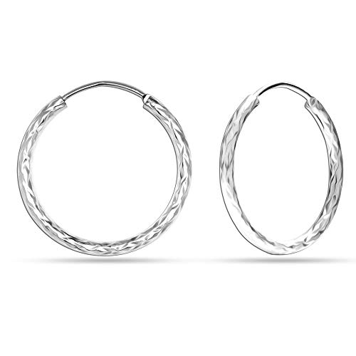 Image of TRUESILVER ACPL Elegant Silver Hoop Earrings for Women & Girls | Stylish Bali Style Jewellery Collection | Gift for Sister, Women & Special Occasions