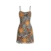Milumia Women’s Vintage 90s Mini Dress Spaghetti Strap Boho Mesh Short Dresses