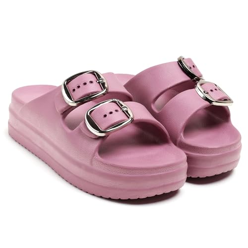 Image of Women Summer Flip Flop Slippers Casual Pillow EVA Anti-Slip Sole Slide Slipper Double Strap Sandals for Women's & Girls Rubber Flats