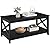 Yaheetech Wood 2-Tier Black Coffee Table with Storage Shelf for Living Room, X Design Accent Cocktail Table, Easy Assembly Home Furniture, 39.5 x 21.5 x 18 Inches