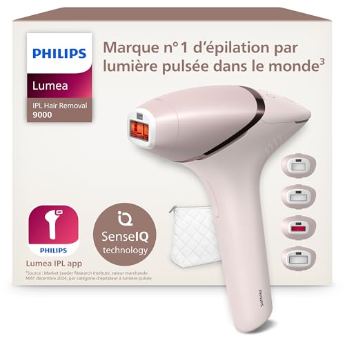 Philips Lumea série 9000, Épilateur à lumière pulsée, alternative à l'épilation laser, technologie SenseIQ...