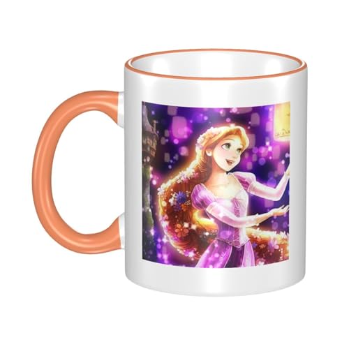 塔の上のラプンツェル マグカップ 保温・保冷 電子レンジ対応 コーヒーカップ 陶器 セラミック 耐高温 軽量 個性人気 誕生日プレゼント大容量 Orange