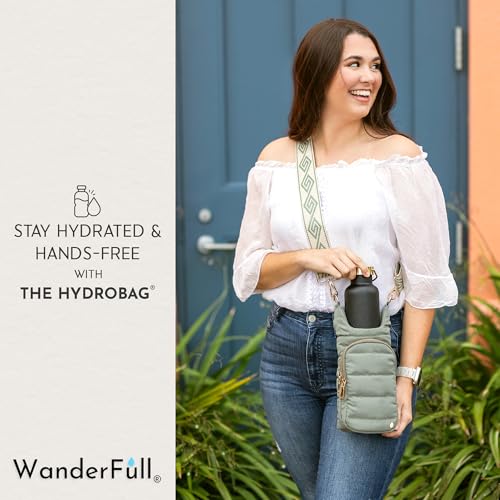 WanderFull® Original HydroBag®, Water Bottle Holder with Strap, Hands-Free Crossbody Water Bottle Carrier Bag w/Phone Pocket2