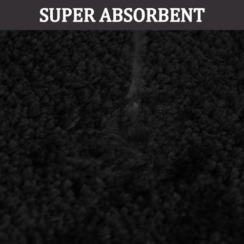 PROOVEELLY Black Bathroom Rugs 45.6"x29.9", Extra Soft Absorbent Thick Shaggy Bath Rugs, - image 3