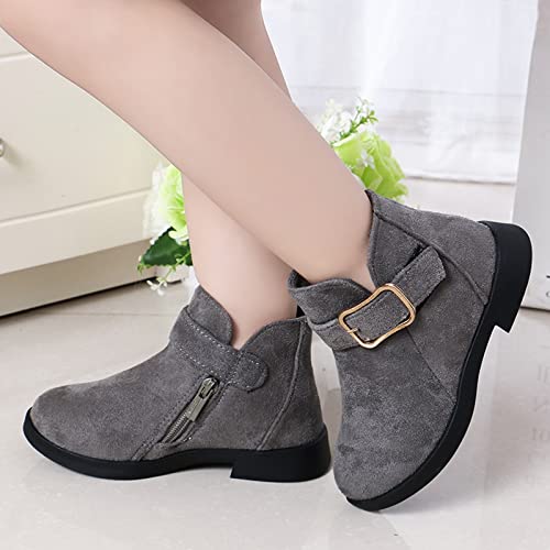 EnJoCho Little Boys School Shoes Girls Shoes Fashion Solid Color Short Boots Non Slip Breathable Nude Women Boots 3-12 Years2