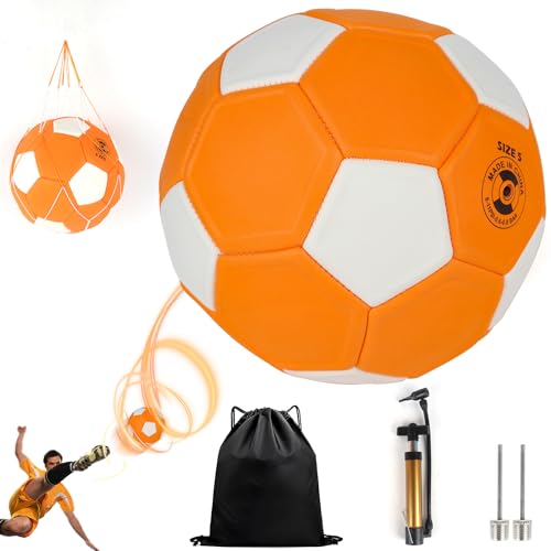 Hojalis Balón de Fútbol Curve, Balon Futbol Niño, Talla 5, Balon de Futbol con Bomba y Bolsa con Cordón, Pelota de Futbol, Pelota Futbol de Goma Eva, Juego de Pelota para Interior y Exterior