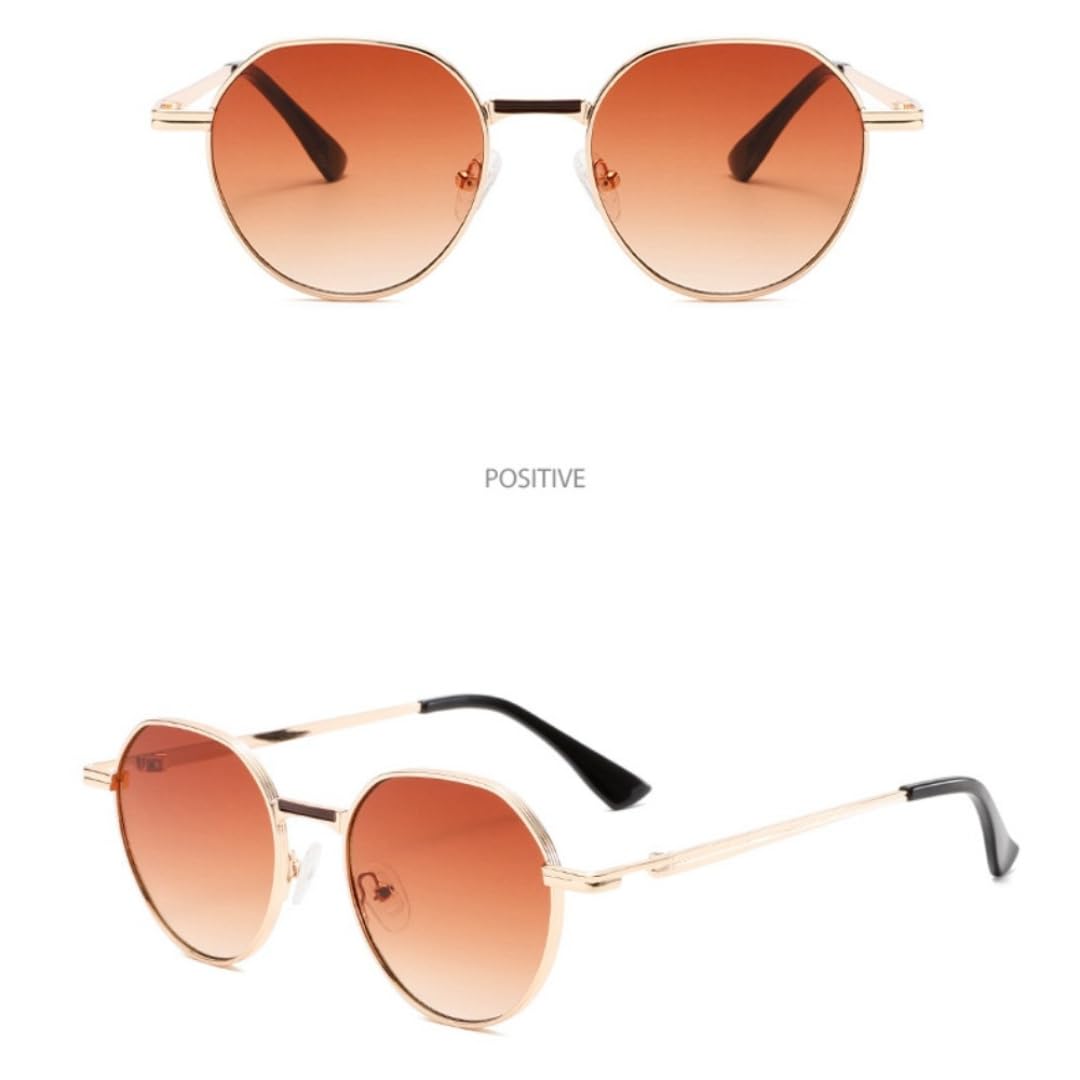 Occhiali da sole rotondi vintage montatura in metallo stile retrò classico protezione UV400 occhiali da sole alla moda per uomo e donna.