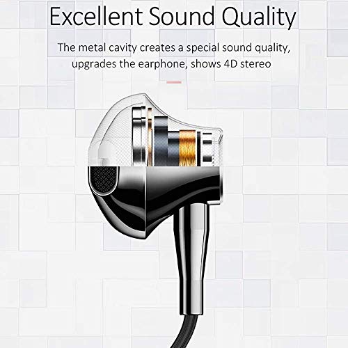 Image of (Tessco CH-238) Digital Stereo in-Ear Wired Metal Earphones Stereo Bass Noise Canceling Sport Headsets with Mic & Volume Control - Black