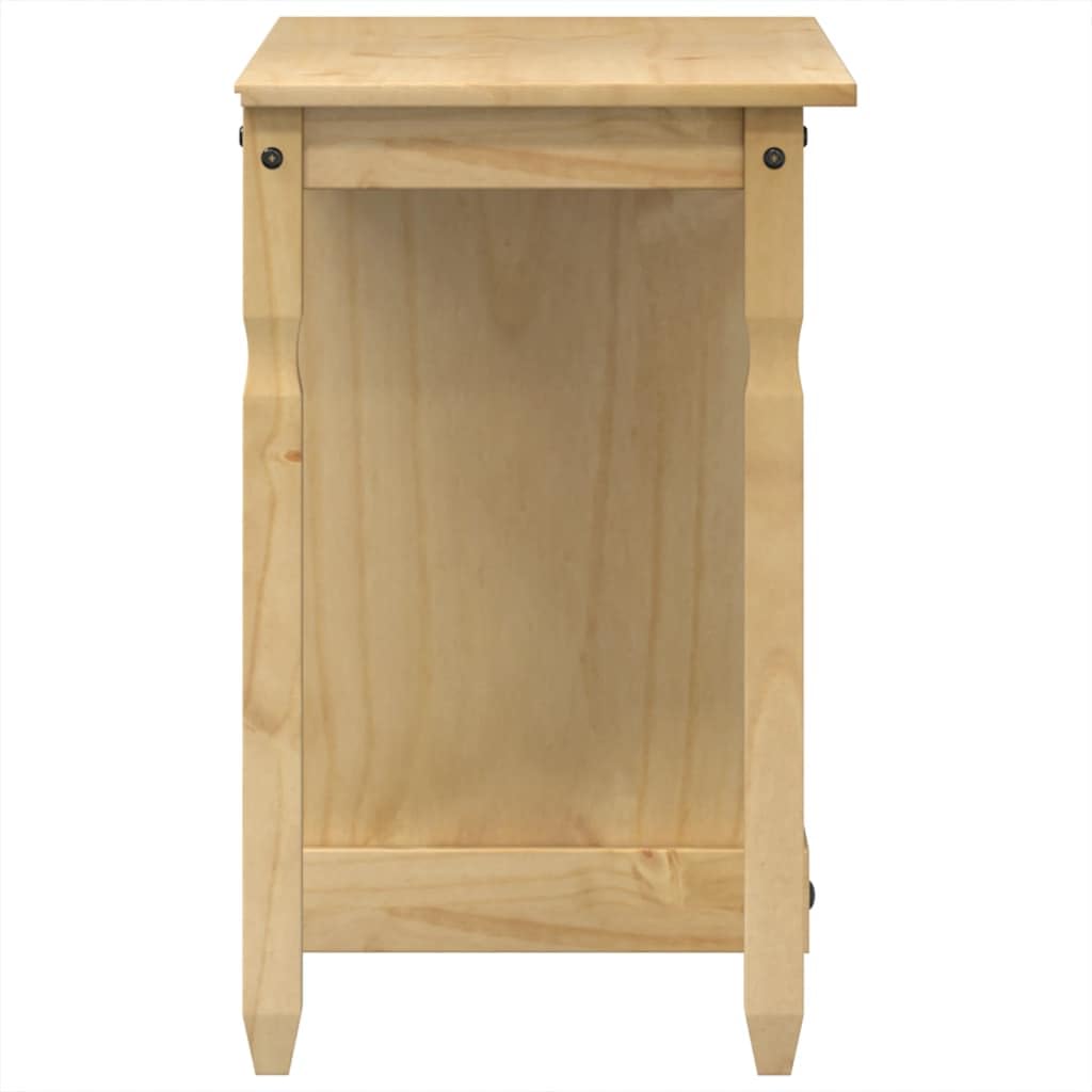 Toaletka z litego drewna sosnowego, 110 x 47 x 75 cm, z 3 szufladami i metalowymi uchwytami, miejsce do przechowywania kosmetyków, wszechstronne zastosowanie jako biurko, rustykalny wygląd