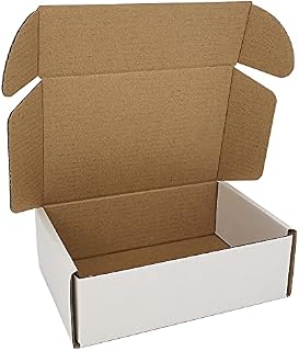 CH-BOX 50 Pack 15.2x10.2x5.1cm Small Corrugated Cardboard Postal Boxes White for Shipping Mailing Packaging Royal Mail Small Parcel