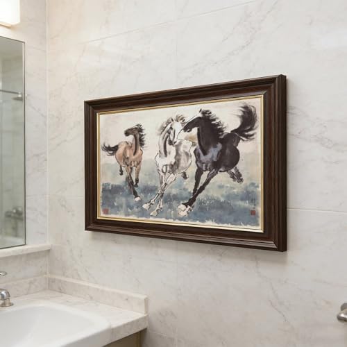 Impression sur toile grand format trois chevaux décoration murale salon - 5