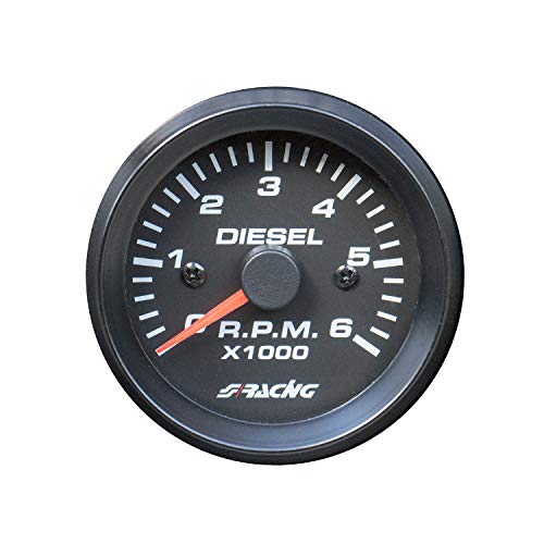 SIMONI RACING TM/BD Black Line 2' Compteur de tours 0-6000 RPM pour voitures diesel